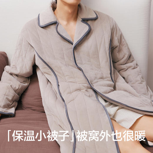 【新品上新】有棵树抗静电保暖男士睡袍加绒加厚夹棉睡衣男款-P6003 商品图1