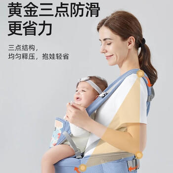 贝肽斯腰凳婴儿背带前抱式0-36个月前后两用宝宝护腰款背娃神器 卡斯灰 商品图0