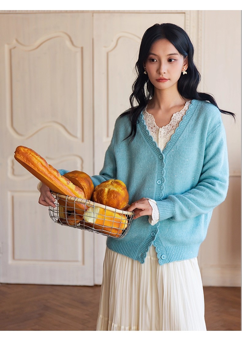 【门店同款】ENJOY冬季“暖冬软糖”韩系蕾丝提花上衣 167145893