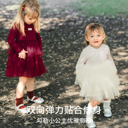 【宝宝服饰】嫚熙童装儿童连衣裙2025新款秋季女童公主裙宝宝周岁礼服网纱裙子 商品图2
