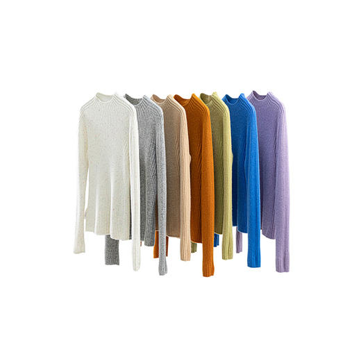 特绽放709朵/七彩糖·多色纯羊毛半高领毛衣女冬打底衫套头针织衫 商品图4