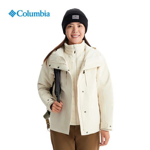 哥伦比亚户外上衣女金点三合一防水冲锋衣700蓬鸭绒羽绒服XR4528191 商品图0