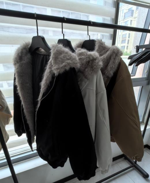 【毛领柔滑密实 保暖堪比羽绒服 宽松版型】Schenvega情侣款仿水貂毛领派克服棉服（E72-SG-552） 商品图3