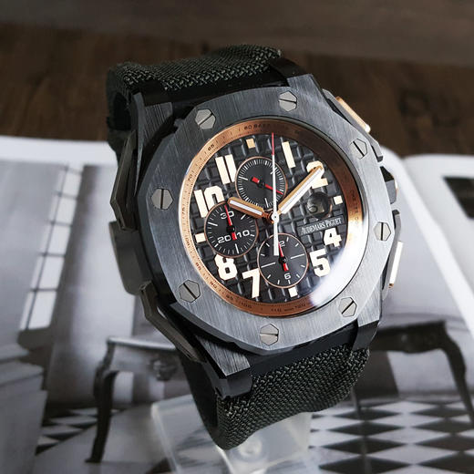 【95新】Audemars Piguet26378IO.OO.A001KE.01自动机械机芯 日期显示、计时 爱彼皇家橡树离岸型系列48MM（男款）陶瓷/钛金属；18K玫瑰金按钮151025TJ06 商品图2