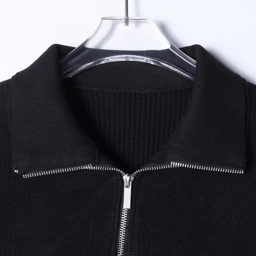 259626SDSA秋冬新款痞帅男装潮牌纯色半拉链翻领毛衣简约休闲套头上衣 商品图2