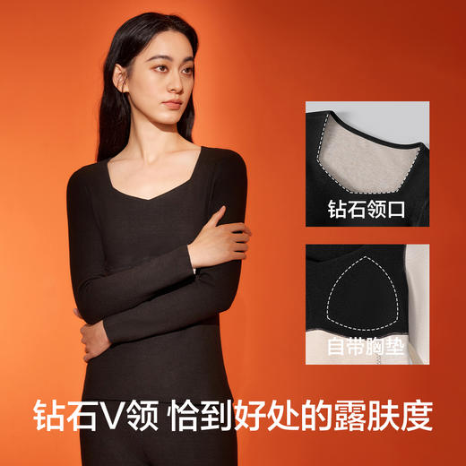 【免穿文胸+羽绒蚕丝】【M-XXL】【有棵树】女士无痕保暖内衣套装 商品图2