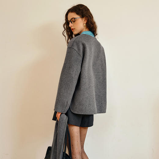 OLrain欧芮儿通勤气质奢暖双面呢外套女秋季2025新款时尚羊毛大衣 商品图3