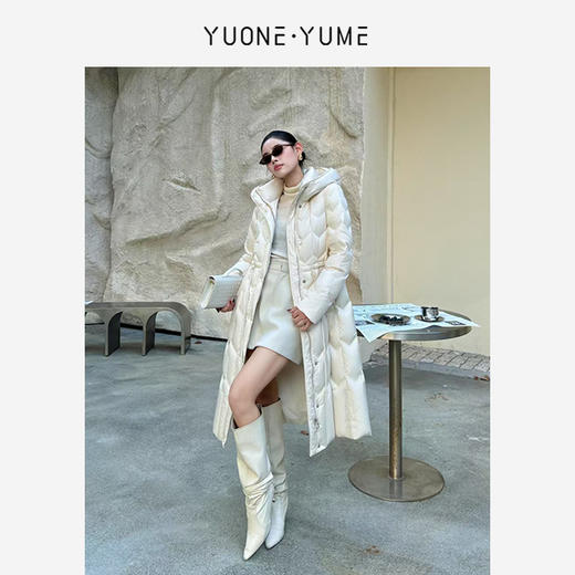 Y5D10Y2382  连帽长款收腰轻盈羽绒服 RJ005 商品图2