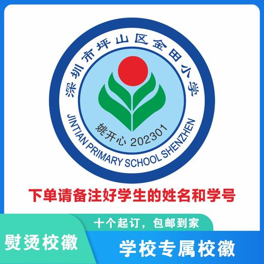 定制深圳市坪山区金田小学熨烫校徽定做布标姓名贴章可缝制包邮51 商品图2