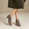 【静音系列】千百度粗高跟时装靴女秋冬新款短靴通勤羊皮踝靴A25588702 商品缩略图4
