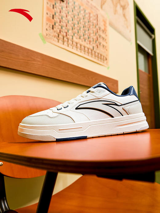 安踏街顽LT3男板鞋潮流舒适百搭时尚撞色板鞋经典休闲鞋112538051 白/数字雾灰/草白灰/碧城蓝-5 商品图2