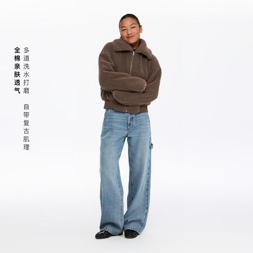 oneup浅蓝牛仔复古直筒画家裤 商品图2