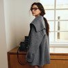 OLrain欧芮儿2025新款秋季灰色气质奢暖中长款羊毛大衣双面呢外套 商品缩略图3