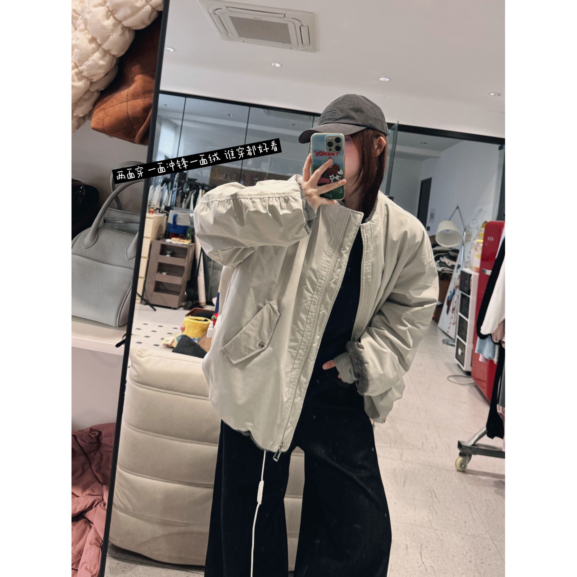 25AW上新【现货折上95折】 蕾蕾同款【双面骑士！】酷飒立领两面可穿百搭夹克外套