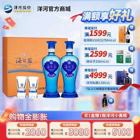 洋河 海之蓝 礼盒 52度 480mL双支装 浓香型白酒