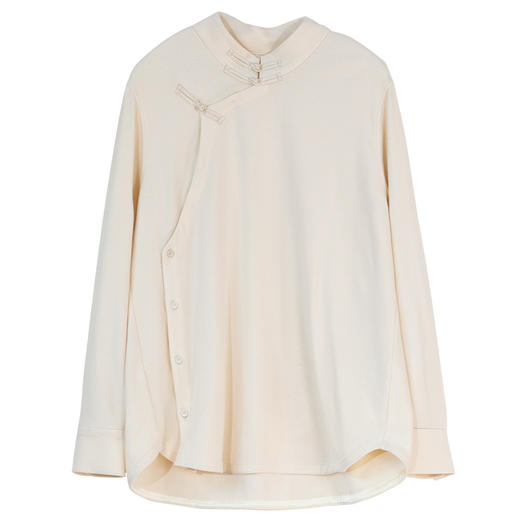 牧衣游原创 棉混纺衬衫新款百搭质朴文艺复古立领新中式开衫 七琪 商品图4