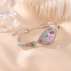 【迎花纳福】S925纯银镀金和田玉碧玉紫水晶珐琅花朵手链【CW-SL11635】 商品缩略图1