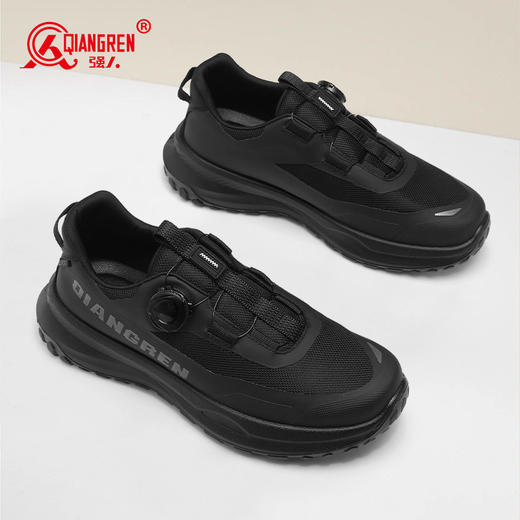 强人3515运动休闲鞋男款户外登山鞋黑色通勤鞋厚底百搭潮流旋转扣 商品图4