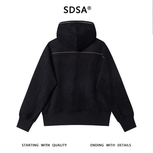 WT263SDSA男士秋冬新款痞帅男装潮牌撞色拉链立领连帽卫衣百搭开衫外套 商品图5