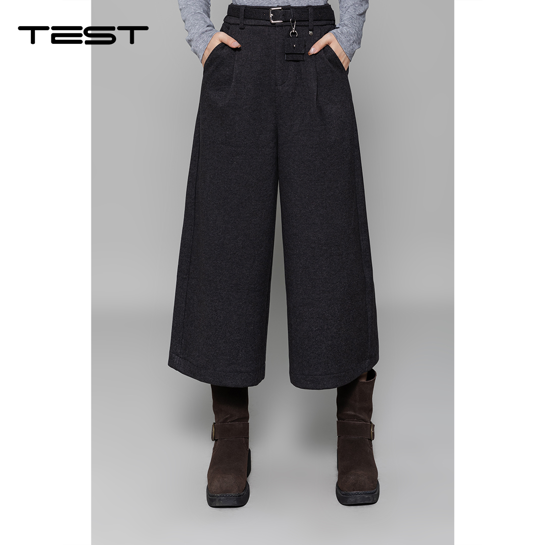 冬上新七分版型显利落轻松打造优雅气质阔腿休闲裤3254027