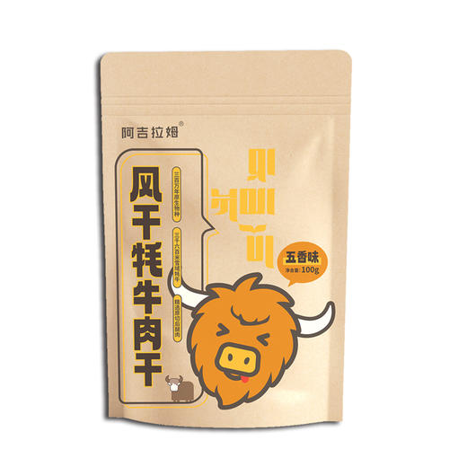 阿吉拉姆 风干牦牛肉干（麻辣味、五香味）精选牦牛后腿肉 不柴不硬 100G/包 商品图5