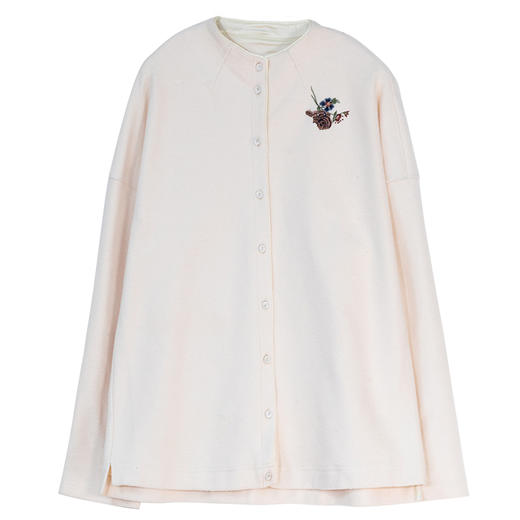 牧衣游原创 老虎与花手工刺绣纯棉短外套冬文艺百搭简约开衫 漫巷 商品图4