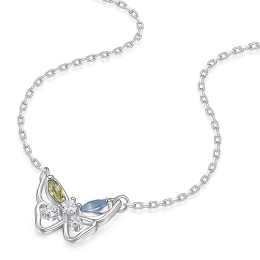 卡蒂罗KADER 蝴蝶精灵项链  925银镶嵌彩锆轻奢小众高级感镂空蝴蝶设计百搭锁骨链 纪念日告白可调节闺蜜女友 商品图1