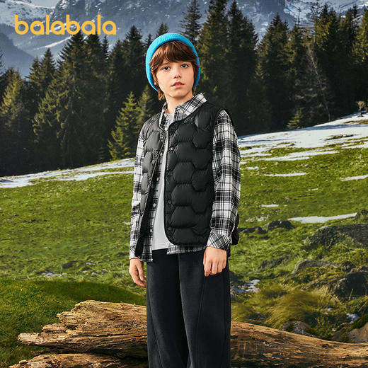 【商场同款】巴拉巴拉儿童轻薄羽绒马甲男女童上衣新款2025冬三防 商品图1