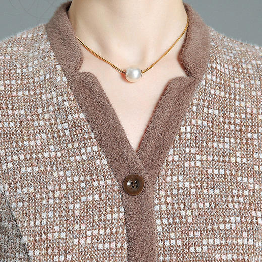 QYM H3539 -Y假两件气质优雅连衣裙加厚保暖仿貂绒保暖长裙 商品图3