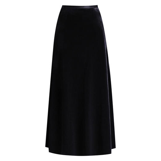 QYM M258-Y丝绒裙高腰半身裙遮胯中长款A字裙 商品图4