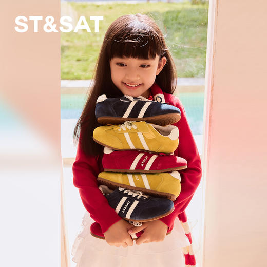 【童鞋】星期六芭蕾风精致蕾丝鞋带软底女童德训鞋SSD3192U30 商品图3