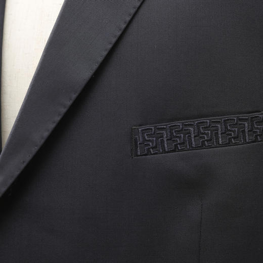 【福天华】高品质新式寿衣男西服“福安万代”（蓝色）百年工艺寿服 商品图3