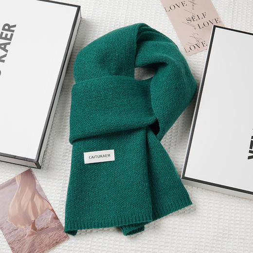 轻奢礼盒装 秋冬保暖围巾 冬季纯色针织时尚百搭款新款毛线围脖 商品图13