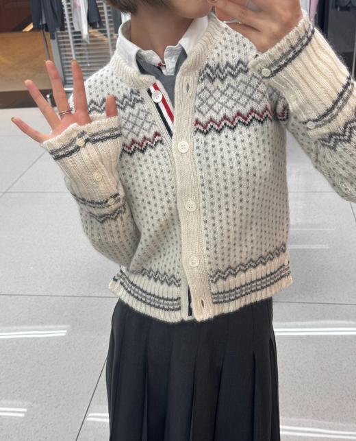 女款费尔岛粗针羊毛开衫毛衣022 商品图3