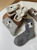 4双一组！暖芙芙羊毛女袜  超可爱植绒小狗、黑白灰经典色系秋冬长筒袜 超细柔软羊毛、保暖抗寒 商品缩略图6