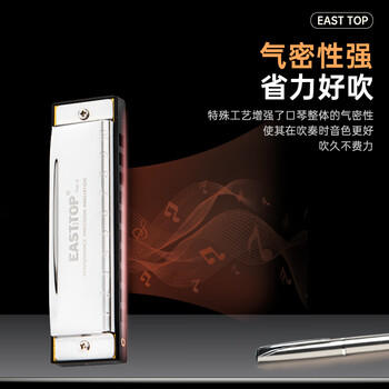东方鼎（EAST TOP）布鲁斯口琴10孔黑色塑盒初学推荐T10-3 商品图2