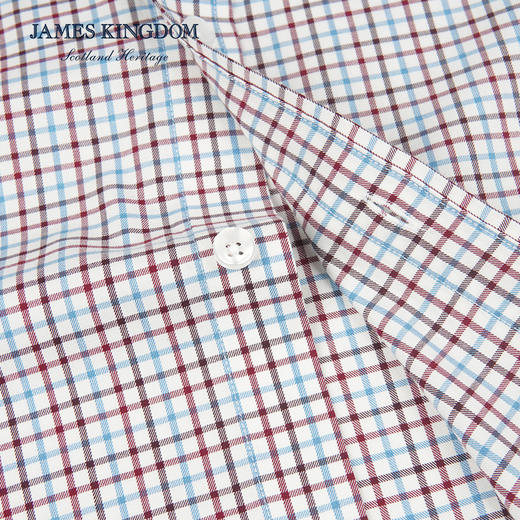 占姆士羊毛混纺衬衫男免烫中青年商务格纹保暖衬衣棉秋冬厚款 商品图5