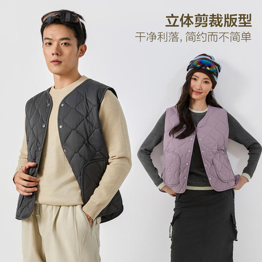 秋冬保暖颠覆来袭！【DUBAILI--男女同款科技三防羊毛马甲】防风防水防污性能、羊毛填充更轻盈/更保暖/更透气、简约立体剪裁版型、斜插兜+后背精妙横切设计、百搭造型解锁秋冬新时尚 商品图1
