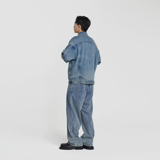 MODE COMMUTER | MC秋季宽松阔腿水洗牛仔长裤牛仔裤MCE105T05C 商品图3