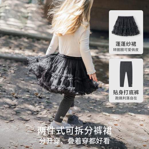 【宝宝服饰】嫚熙童装女童裤裙秋季公主裙女宝打底裤网纱蓬蓬儿童百搭半身裙 商品图2