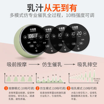 小壮熊电动吸奶器 液晶锂电池可充电式挤奶器 自动按摩拔奶吸奶器 触屏 商品图1