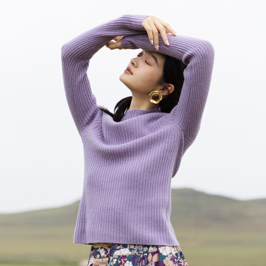 特绽放709朵/七彩糖·多色纯羊毛半高领毛衣女冬打底衫套头针织衫 商品图2