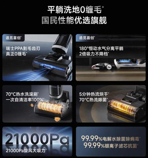 【双十一专属】追觅洗地机母婴级热水吸拖洗一体机躺平H20旋锋版；官网特供【活动结束后15个工作日内发货】 商品图4