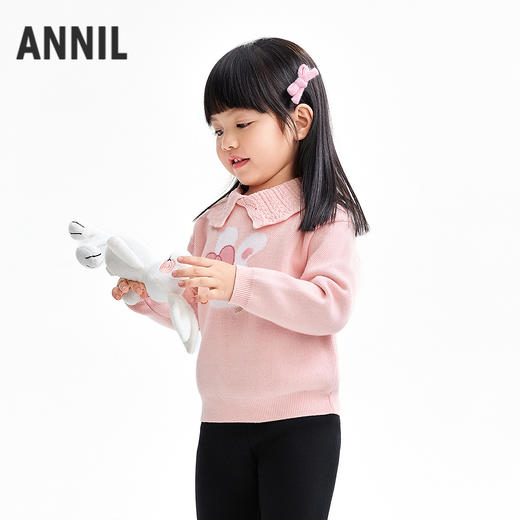 【实体店同款】女童翻领针织衫冬季新款安奈儿童装XG544092 商品图1