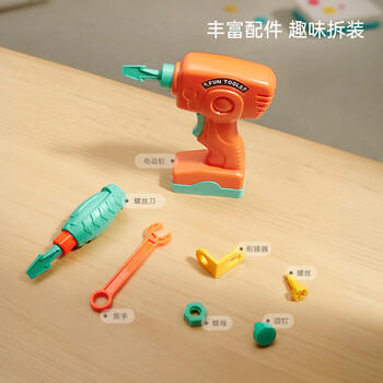 贝恩施儿童玩具男孩动手组装拆拼装电钻工具箱拧螺丝拼搭工具台 商品图2