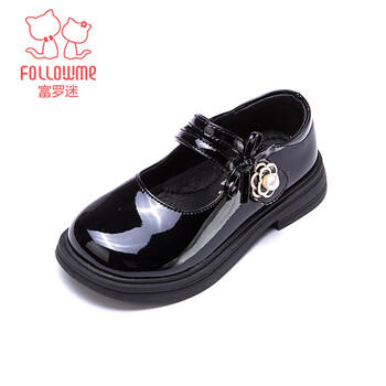 富罗迷女童皮鞋春秋季时尚透气小女孩公主鞋校园演出礼服鞋 黑色 32 商品图5