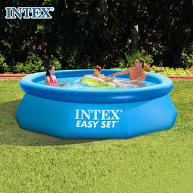 INTEX碟形水池 充气圆形户外大家庭儿童玩具戏水泳池 244*76cm 28110