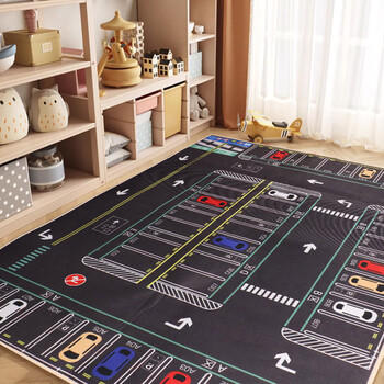 TaTanice停车场地垫儿童游戏爬行垫卧室早教阅读区地毯玩具男孩生日礼物 商品图2