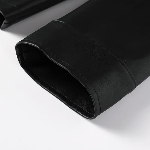 奢姿大码女装2025秋季时尚翻领皮衣胖妹妹个性简约百搭短款外套9953370352 商品图3