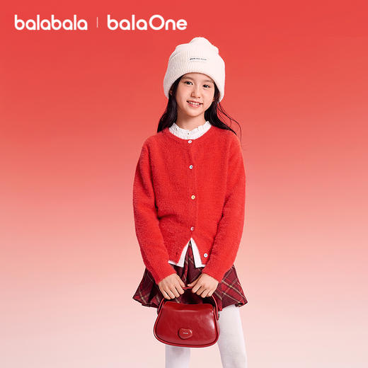 【balaOne】巴拉巴拉童装儿童毛衣女童2025新款春秋针织开衫休闲 商品图2